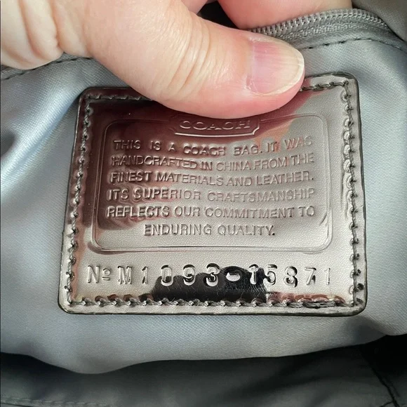 Coach Quilted Gray and Yellow Shoulder Bag - Picture 5 of 5